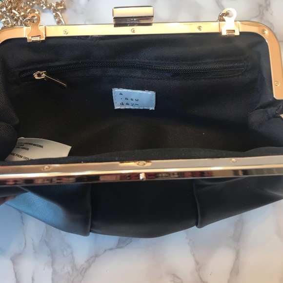 A New Day Black Clutch with Gold Chain Strap - Picture 3 of 3